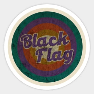 Black Flag - Retro Circle - DESIGN -  Vintage Sticker